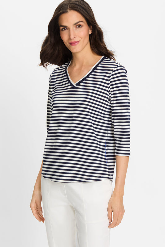 Olsen Shirt mit Querstreifen Hannah Ink Blue 11105079