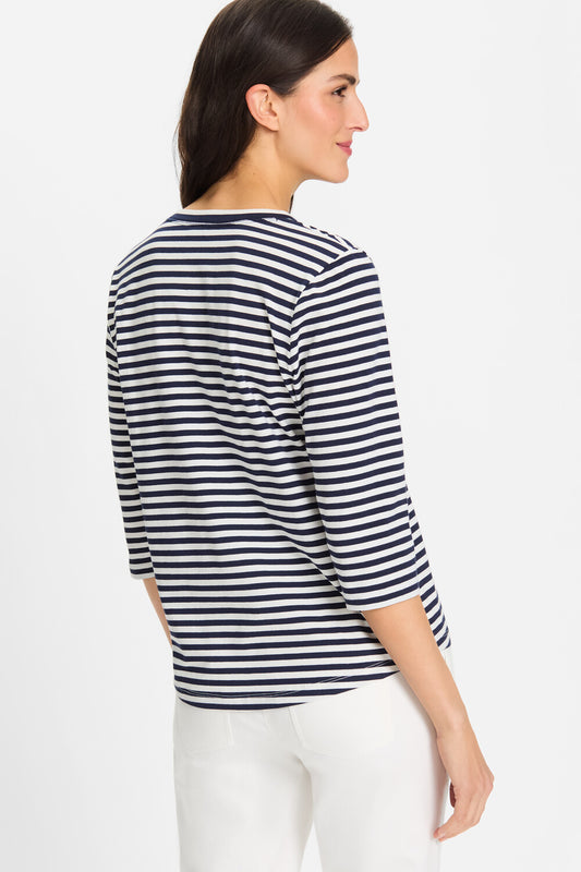 Olsen Shirt mit Querstreifen Hannah Ink Blue 11105079
