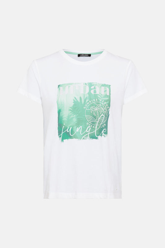 Olsen Shirt mit Placement-Print Hannah White 11105073