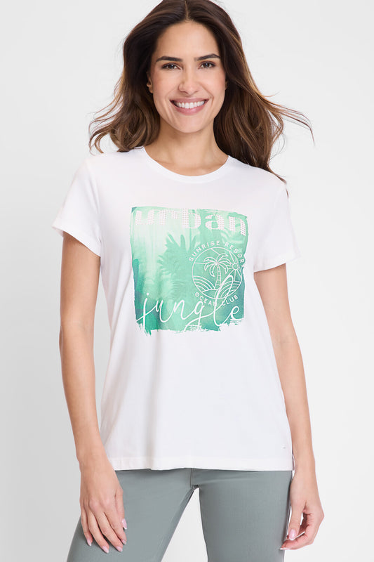 Olsen Shirt mit Placement-Print Hannah White 11105073