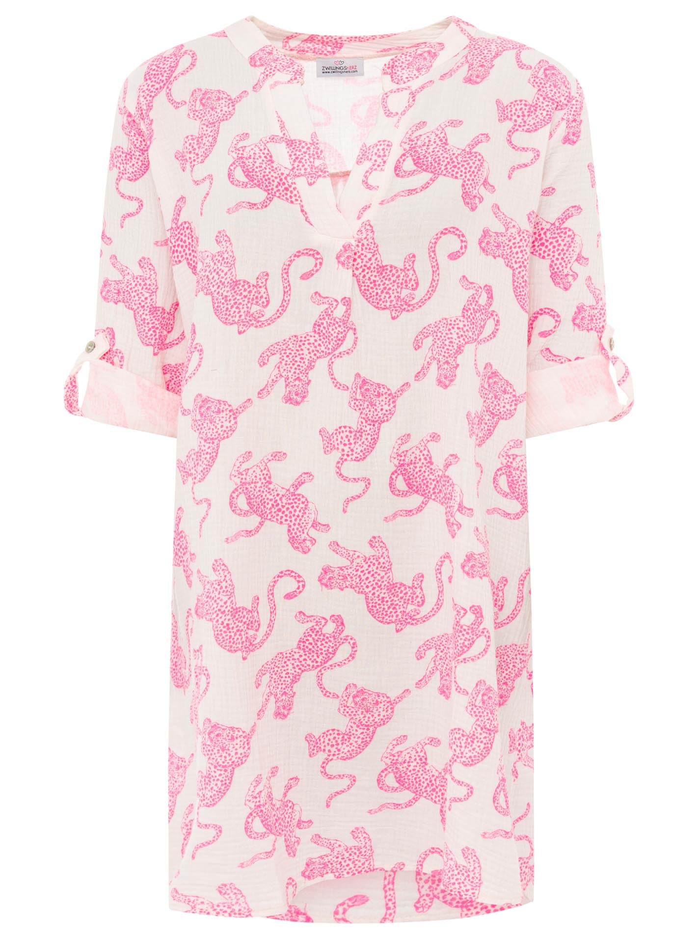 💕 Zwillingsherz Tunika BW "Leopard" Pink