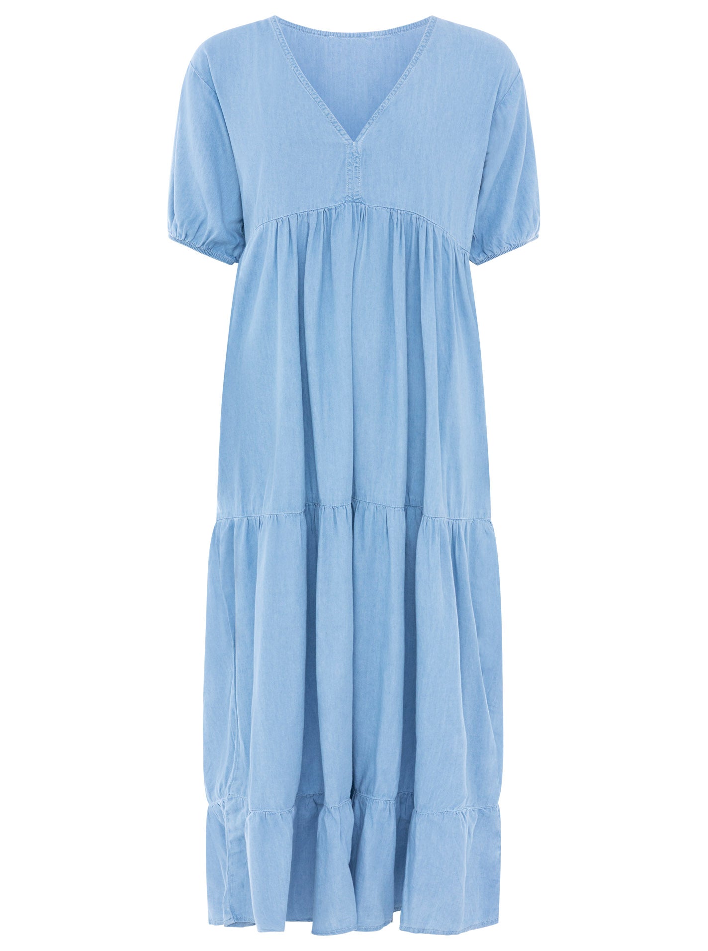 💕 Zwillingsherz Maxikleid aus Lyocell Hellblau