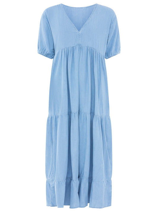 💕 Zwillingsherz Maxikleid aus Lyocell Hellblau
