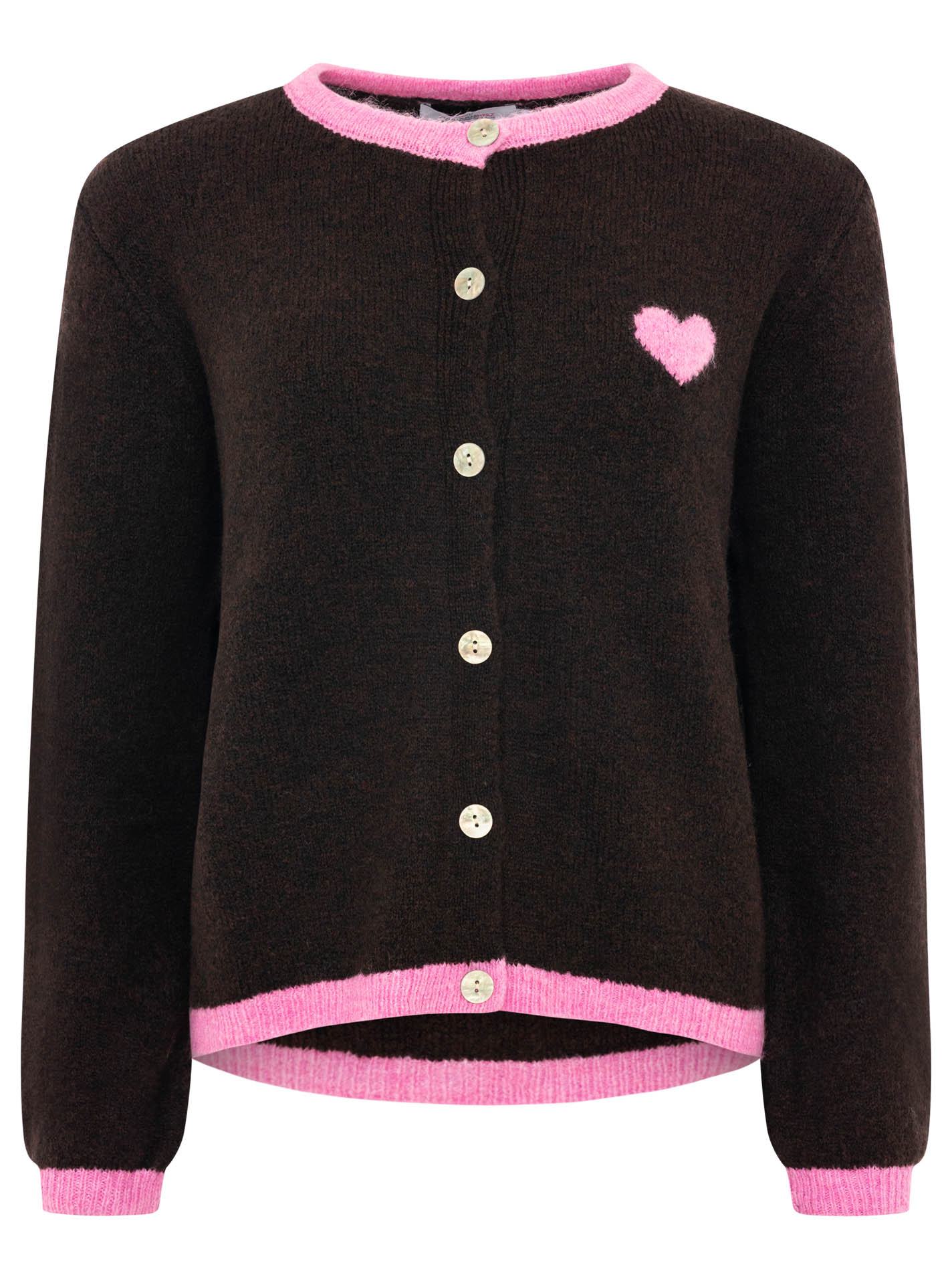 💕 Zwillingsherz Wollmix Cardigan "Herz" Braun