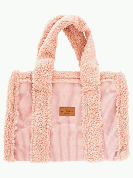 💕 Zwillingsherz Shopper XXL "Teddy meets Cord" Rosa