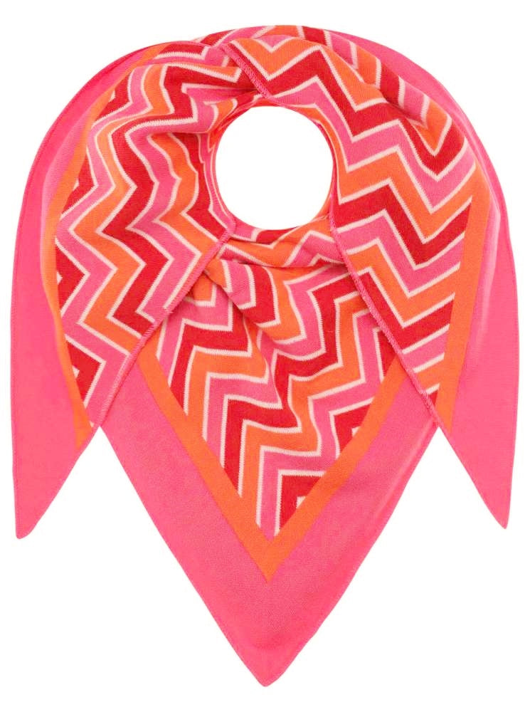 💕 Zwillingsherz Dreieckstuch "Gea" Baumwolle Pink Orange Coralle