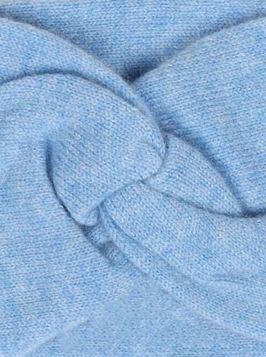 💕 Zwillingsherz Stirnband 100 % Cashmere "Knoten" Kaschmir Hellblau