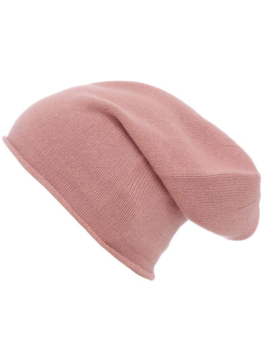 💕 Zwillingsherz Mütze Beanie 100 % Kaschmir Altrosa