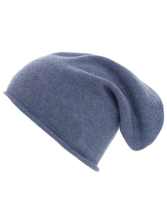 💕 Zwillingsherz Mütze Beanie 100 % Kaschmir Jeansblau