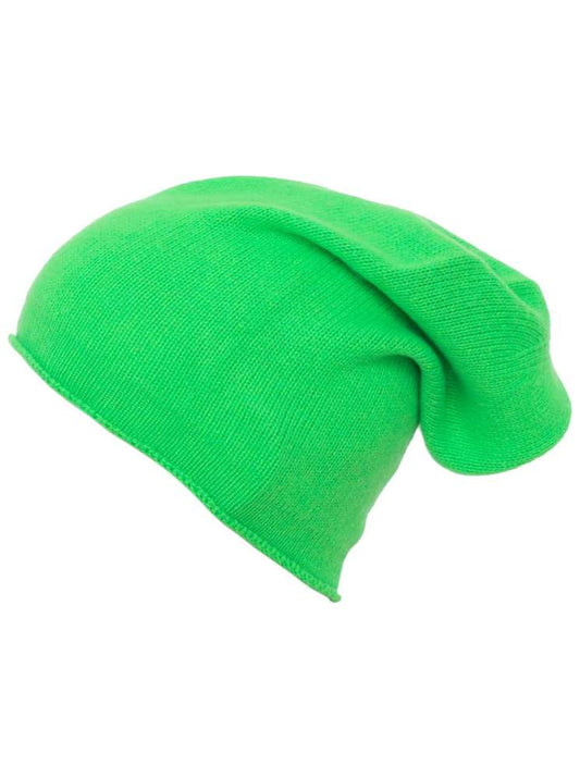 💕 Zwillingsherz Mütze Beanie 100 % Kaschmir Neongrün
