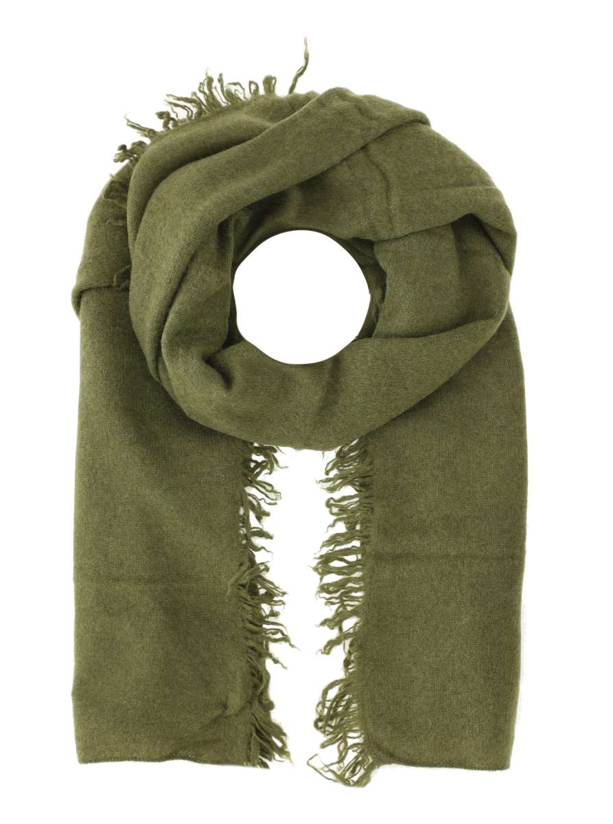 💕 Zwillingsherz XXL Fransenschal "100 % Cashmere" Schal Kaschmir Dunkelgrün Khaki