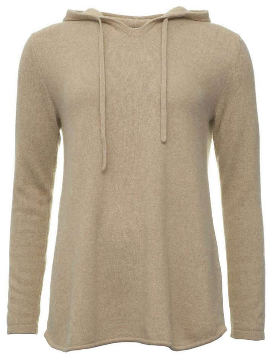 💕 Zwillingsherz Pullover Pulli Hoodie 100 % Kaschmir Kapuze Beige