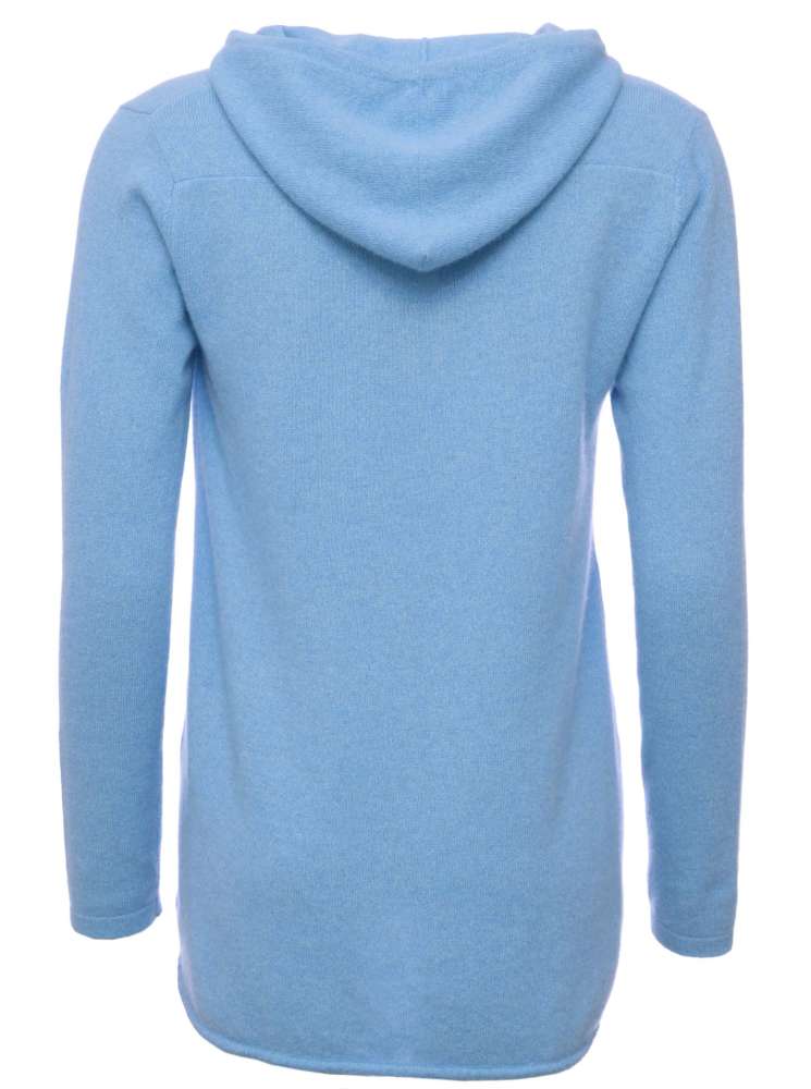 💕 Zwillingsherz Pullover Pulli Hoodie 100 % Kaschmir Kapuze Hellblau