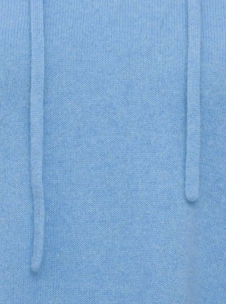 💕 Zwillingsherz Pullover Pulli Hoodie 100 % Kaschmir Kapuze Hellblau