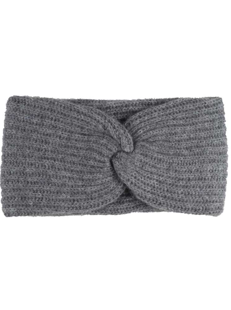 💕 Zwillingsherz Stirnband 100 % Cashmere "Rippen" Mittelgrau