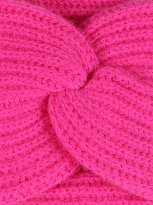 💕 Zwillingsherz Stirnband 100 % Cashmere "Rippen" Kaschmir Neonpink