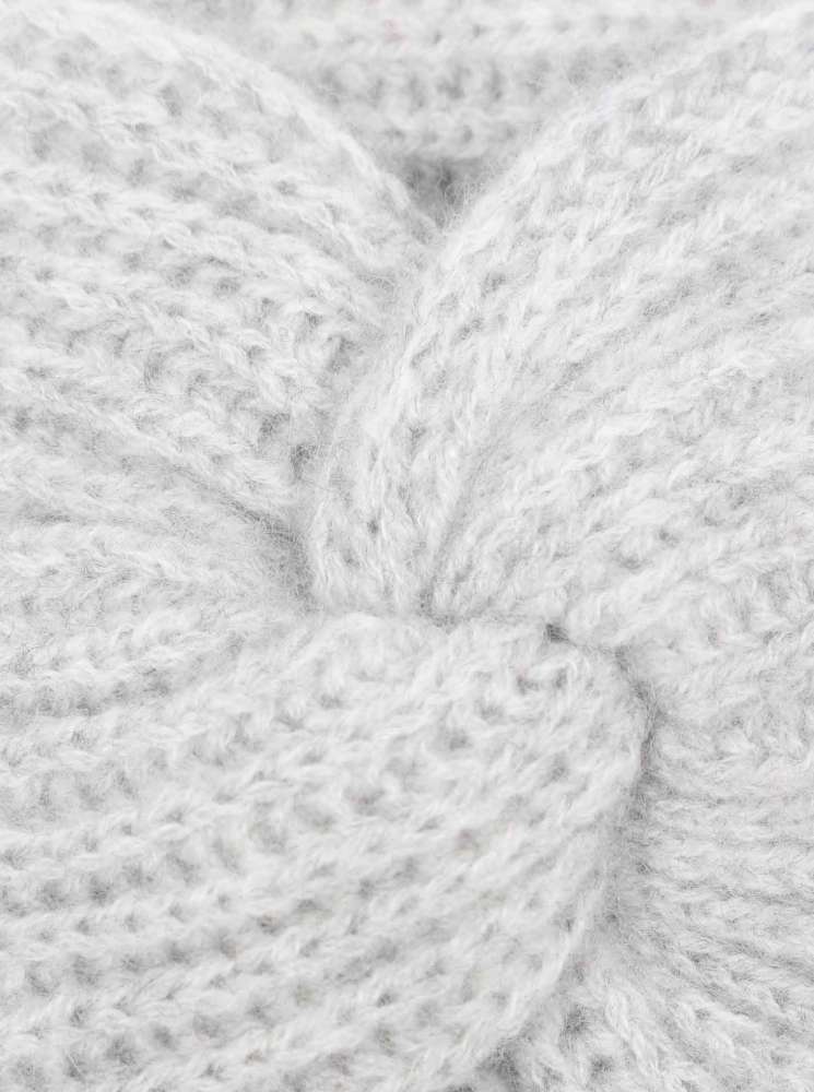 💕 Zwillingsherz Stirnband 100 % Cashmere "Rippen" Hellgrau