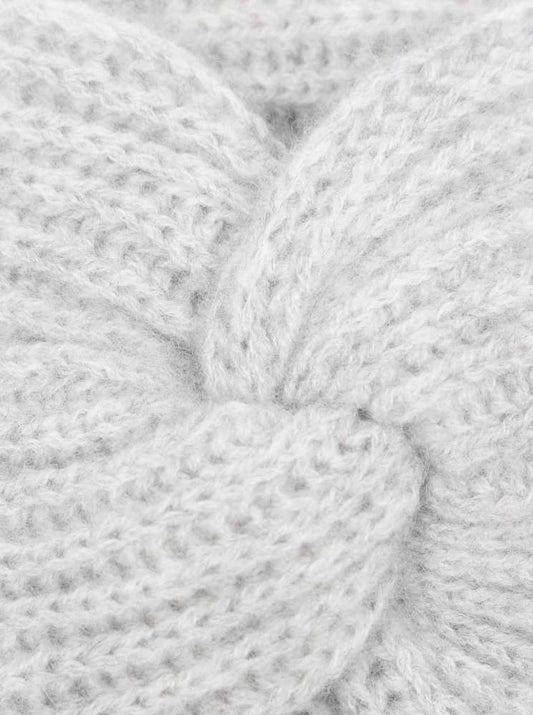 💕 Zwillingsherz Stirnband 100 % Cashmere "Rippen" Hellgrau