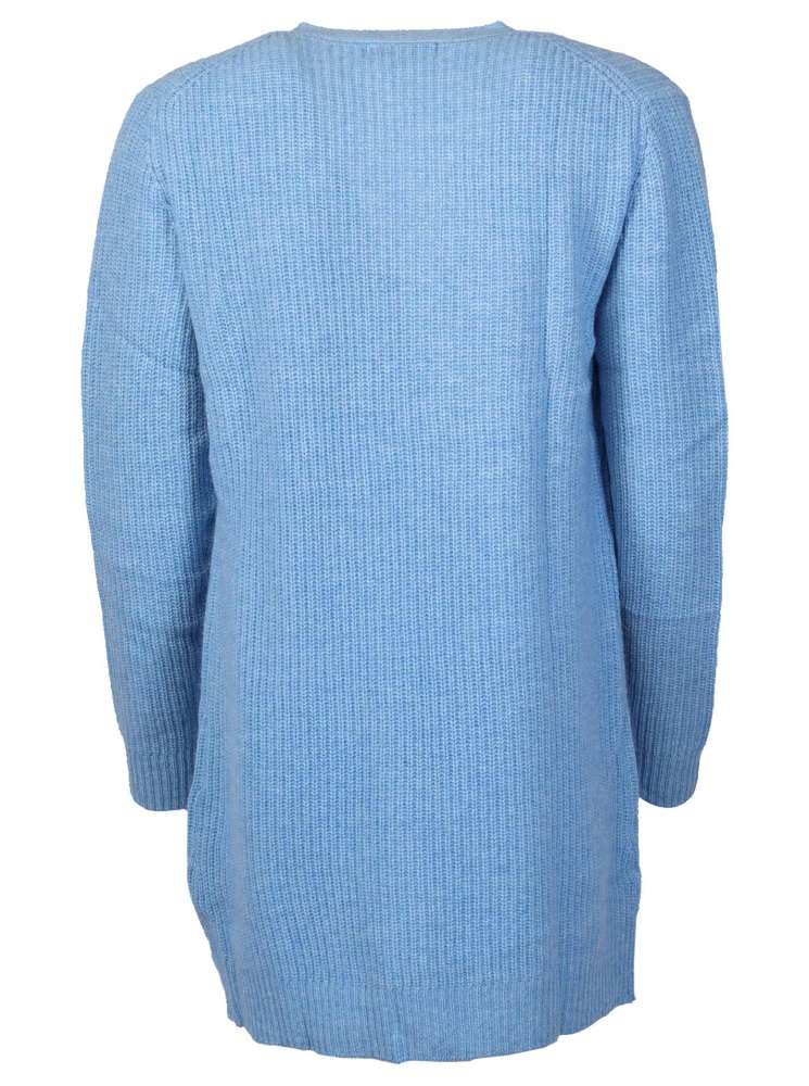 💕Zwillingsherz Strickjacke 100 % Kaschmir XXL-Rippe Blau