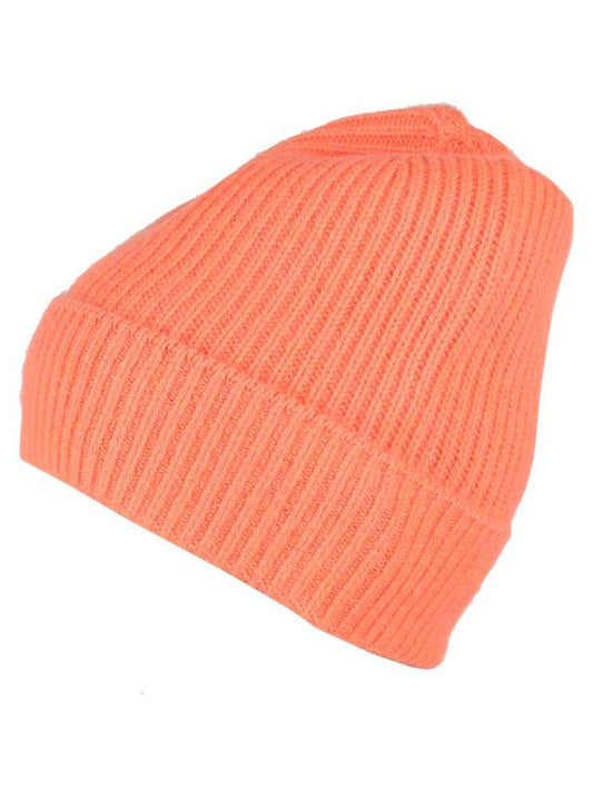 💕 Zwillingsherz Mütze "Ribbon Pattern" 100 % Kaschmir Neonorange