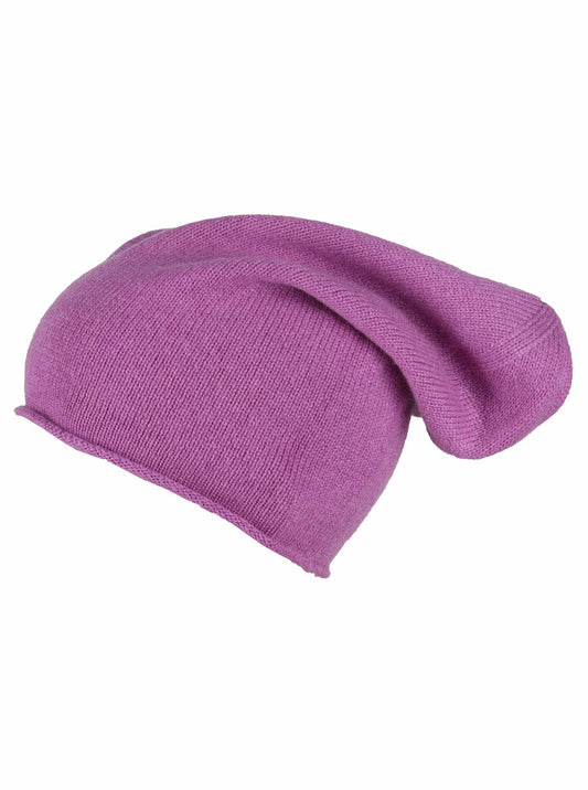 💕 Zwillingsherz Mütze Beanie 100 % Kaschmir Lila