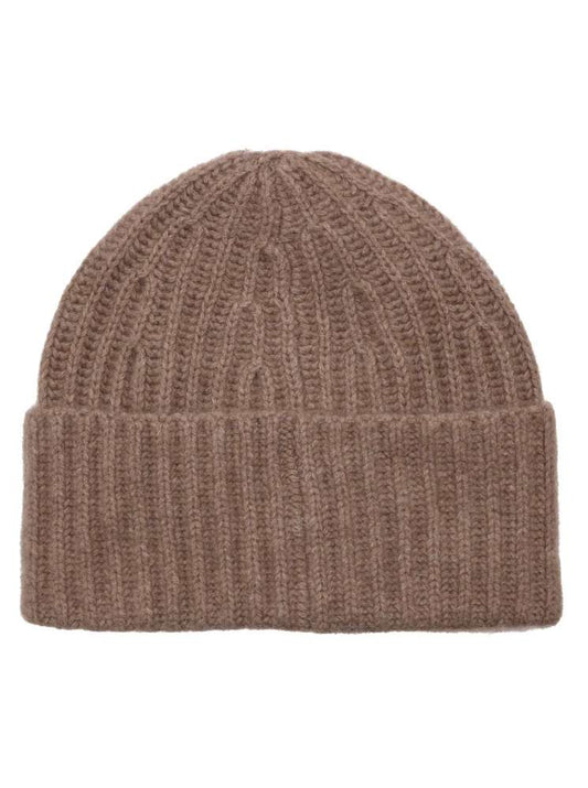 💕 Zwillingsherz Mütze Ribbon Beanie "Luxus" 100 % Kaschmir Gerippt Braun