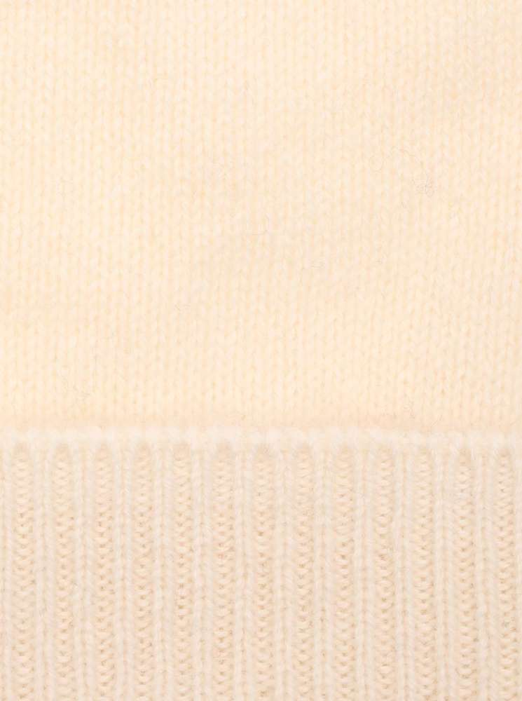 💕 Zwillingsherz Mütze Edge Beanie 100 % Cashmere "Madame" Weiß