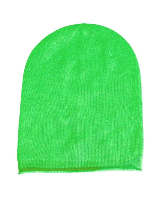 💕 Zwillingsherz Mütze Beanie 100 % Kaschmir Neongrün