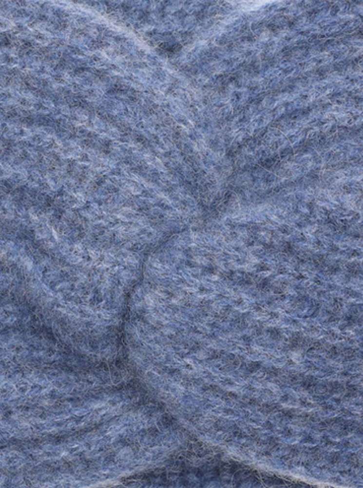 💕 Zwillingsherz Stirnband 100 % Cashmere "Rippen" Jeansblau