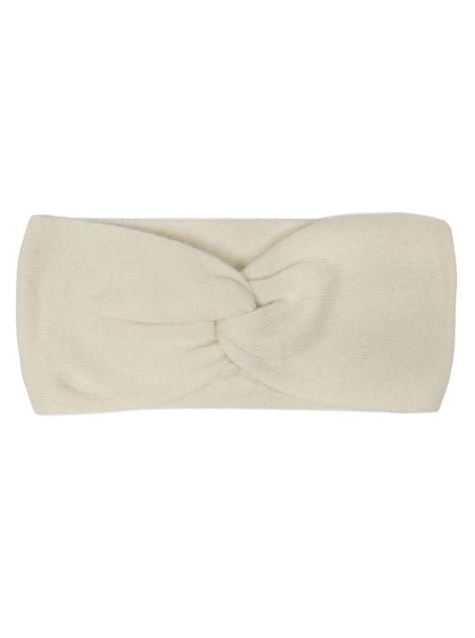 💕 Zwillingsherz Stirnband 100 % Cashmere "Knoten" Kaschmir Weiß