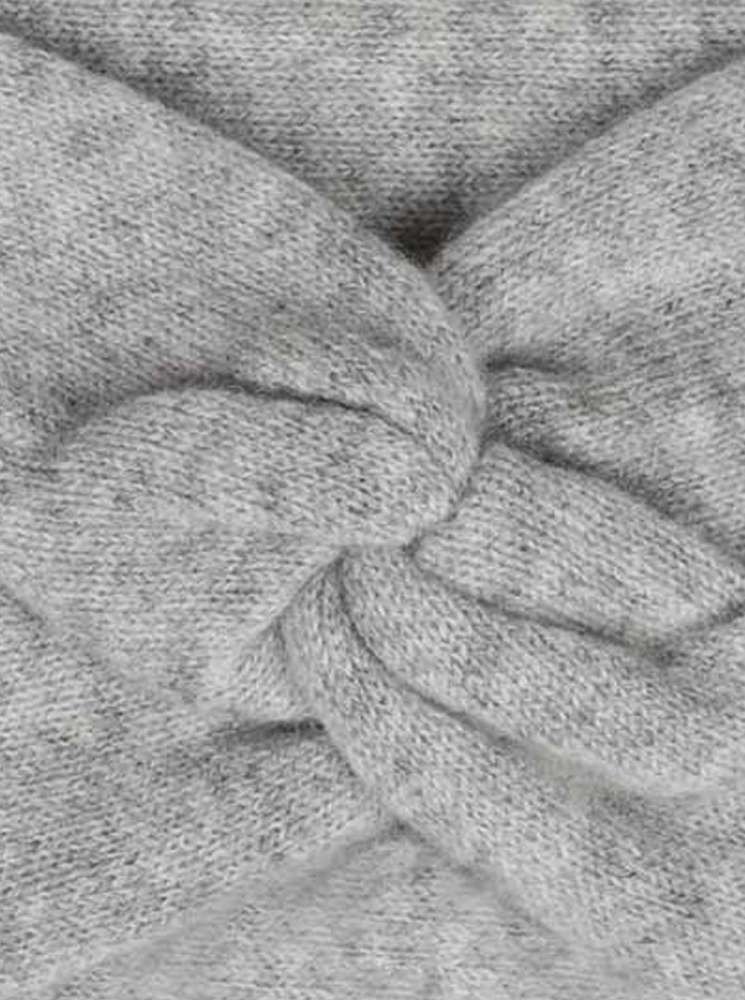 💕 Zwillingsherz Stirnband 100 % Cashmere "Knoten" Hellgrau