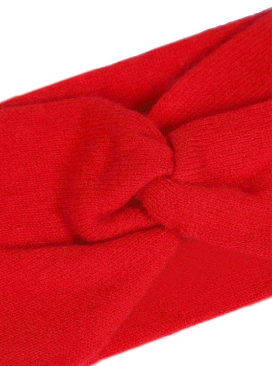 💕 Zwillingsherz Stirnband 100 % Cashmere "Knoten" Kaschmir Rot