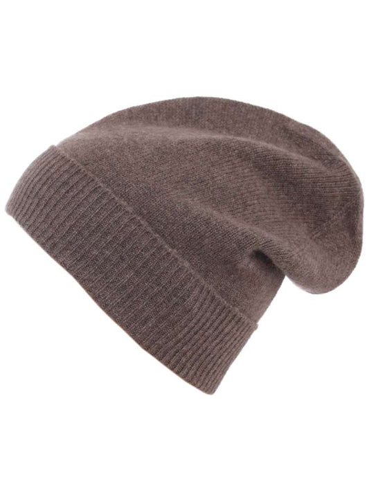 💕 Zwillingsherz Mütze "Ribbon Edge Beanie" 100 % Kaschmir Braun