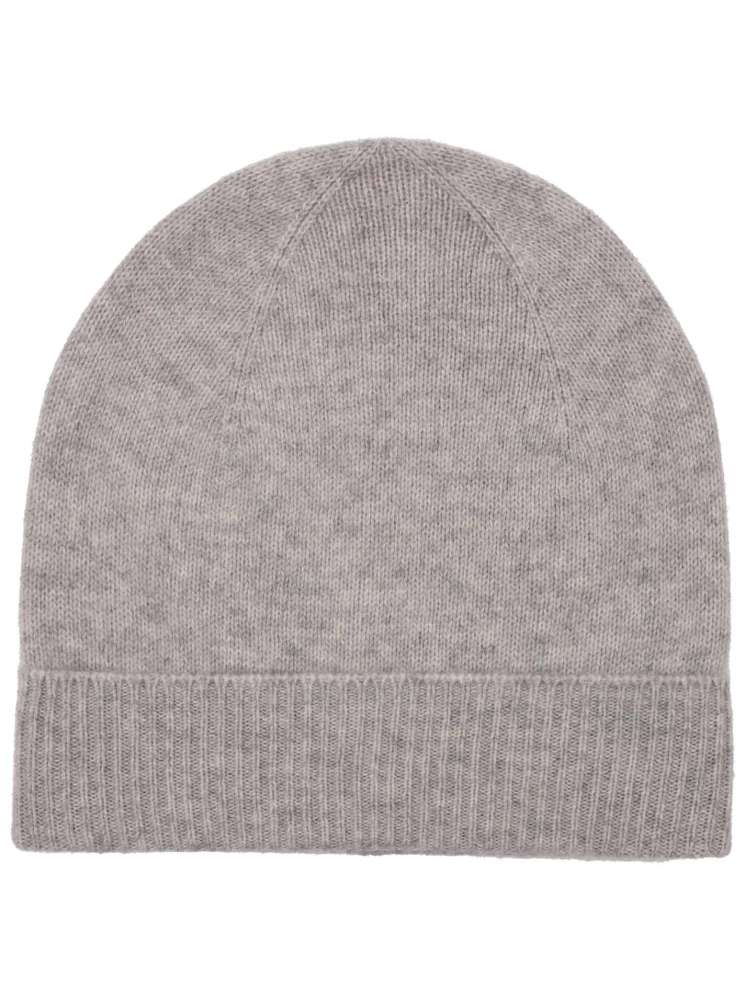 💕 Zwillingsherz Mütze "Ribbon Edge Beanie" 100 % Kaschmir Hellgrau