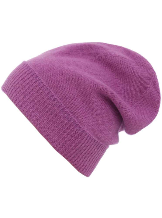 💕 Zwillingsherz Mütze "Ribbon Edge Beanie" 100 % Kaschmir Lila