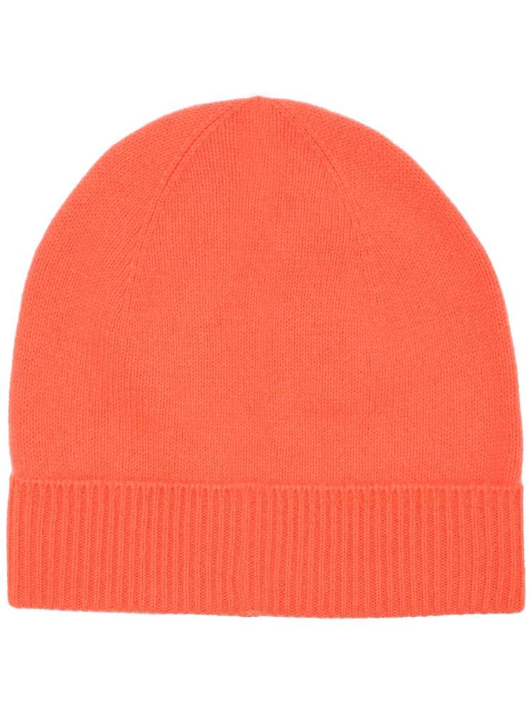 💕 Zwillingsherz Mütze "Ribbon Edge Beanie" 100 % Kaschmir Neonorange