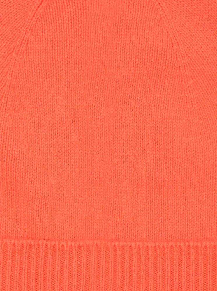 💕 Zwillingsherz Mütze "Ribbon Edge Beanie" 100 % Kaschmir Neonorange