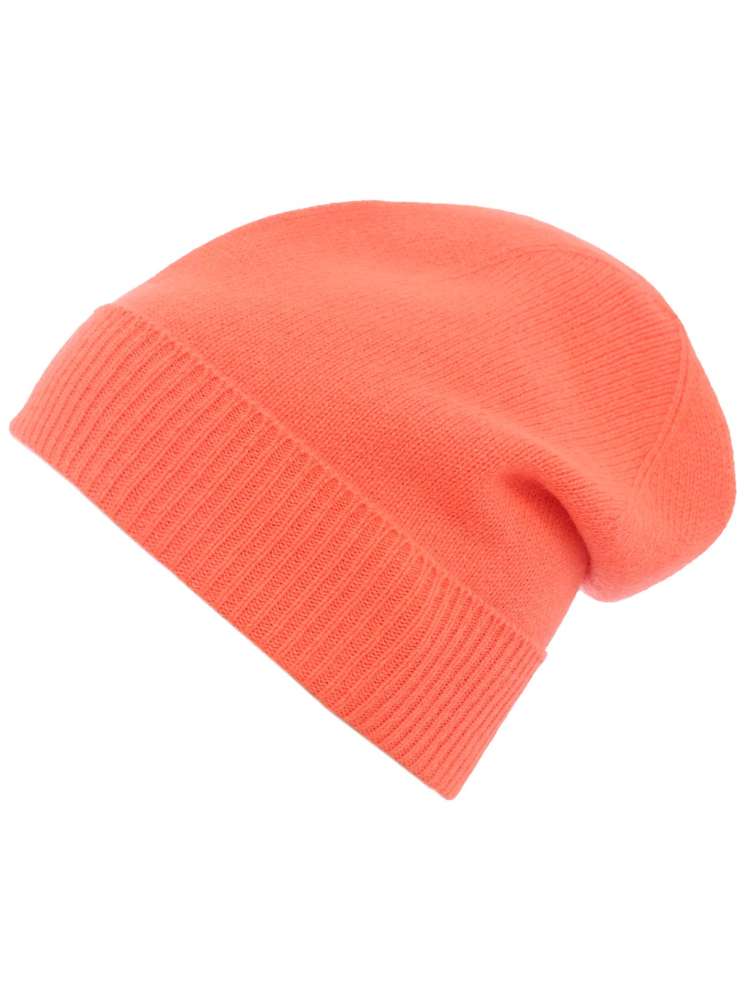 💕 Zwillingsherz Mütze "Ribbon Edge Beanie" 100 % Kaschmir Neonorange