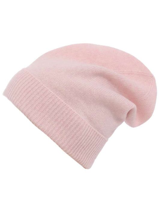 💕 Zwillingsherz Mütze "Ribbon Edge Beanie" 100 % Kaschmir Rose