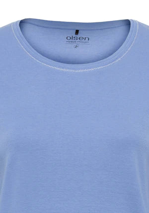 Olsen Shirt Edda Langarm Heather Blue 11100501