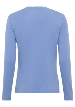 Olsen Shirt Edda Langarm Heather Blue 11100501