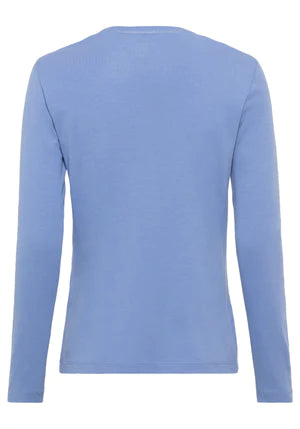 Olsen Shirt Edda Langarm Heather Blue 11100501