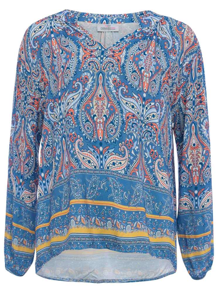 💕 Zwillingsherz Bluse One size "Theresia" Blau