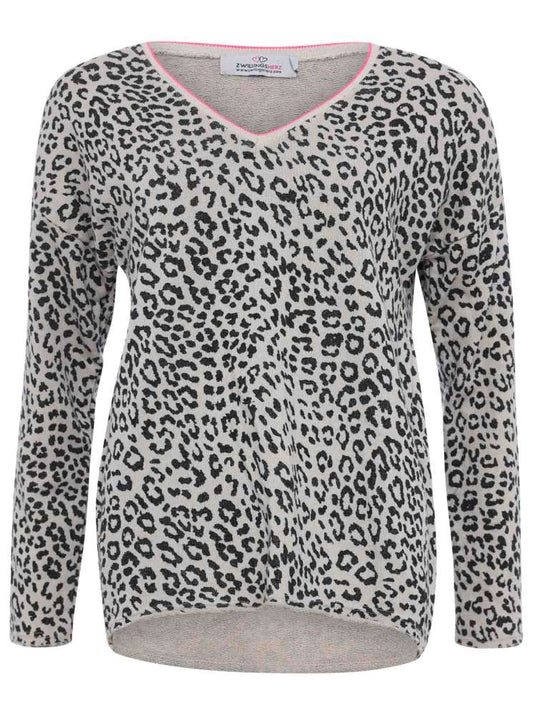 💕 Zwillingsherz Shirt Sweatshirt "Eleni" Baumwolle Beige