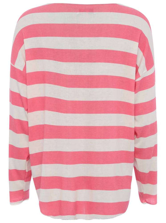 💕 Zwillingsherz Shirt "Yuna" Viskose Weiß Pink