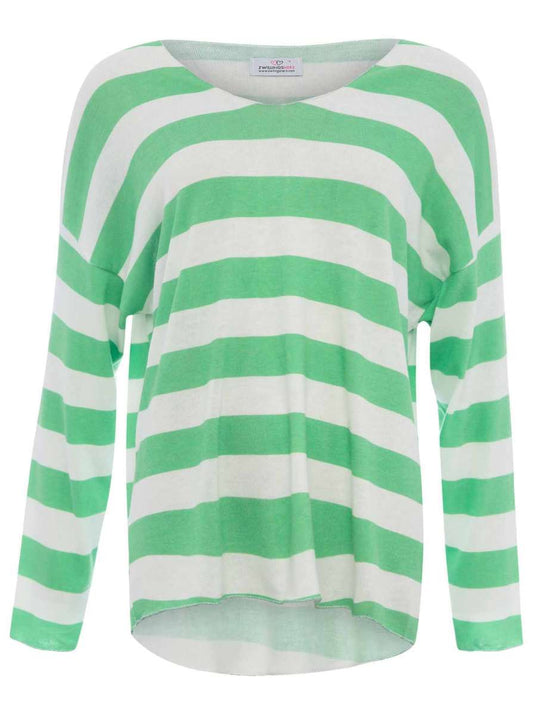 💕 Zwillingsherz Shirt "Yuna" Viskose Weiß Hellgrün