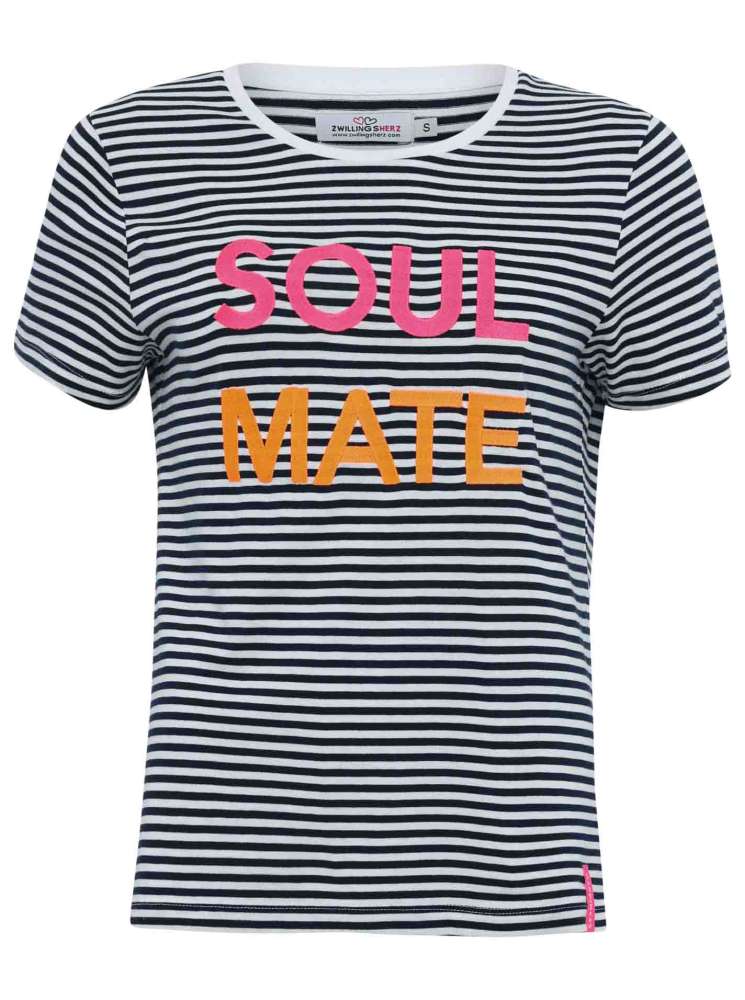 💕 Zwillingsherz Shirt "Lene" Soul Mate Marine Orange