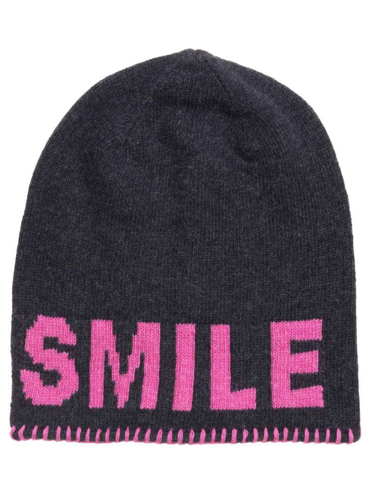 💕Zwillingsherz Mütze "Jolien" Beanie Kaschmir Wolle Viskose Anthrazit Pink