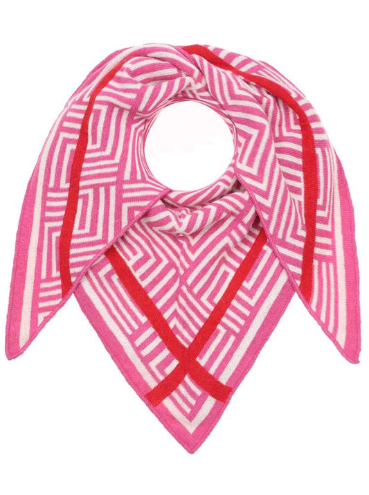 💕 Zwillingsherz Dreieckstuch "Berenike" Wolle Kaschmir Pink Rot
