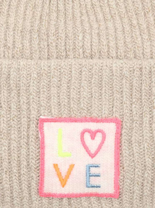 💕 Zwillingsherz Mütze "Maja" Kaschmir Wolle Viskose Beige